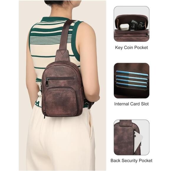 Sling Bags for Women Crossbody Bags, Designer PU Leather Sling Purse - Picture 4 of 6